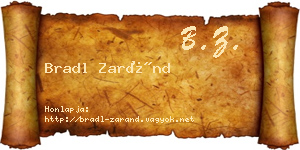 Bradl Zaránd névjegykártya